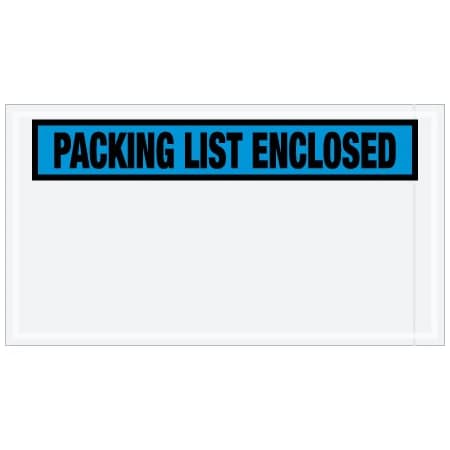 Bsc Preferred 5-1/2 x 10'' Blue ''Packing List Enclosed'' Envelopes, 1000PK PL431